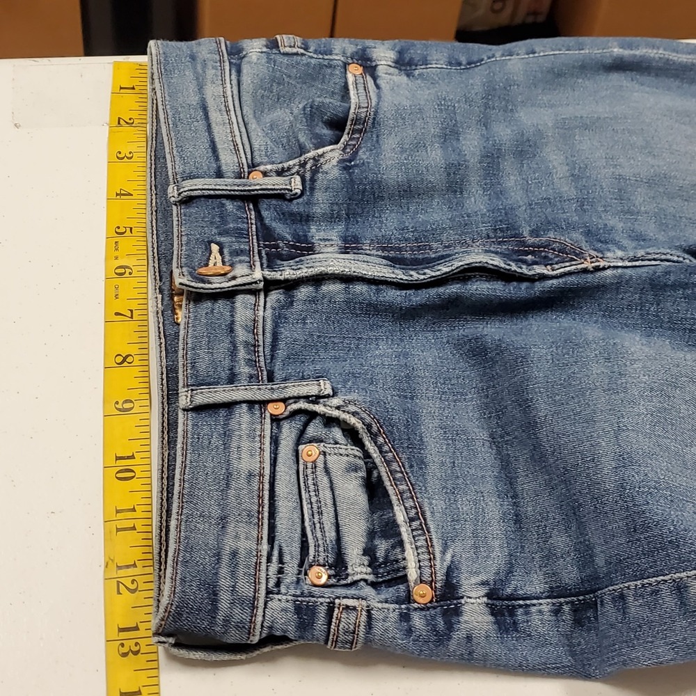 Mother Jeans Womens Insider Cropped Straight Fray Jeans Size 26 Blue Whiskered - Picture 7 of 14